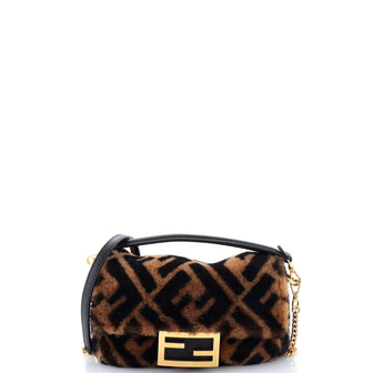 Fendi Baguette NM Bag Zucca Shearling Mini