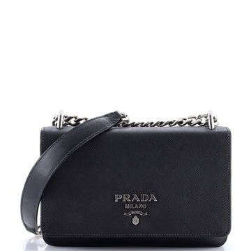 Prada Chain Flap Crossbody Bag Tessuto and Saffiano Leather Medium
