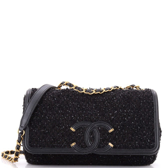 Chanel Filigree Flap Bag Quilted Tweed Medium