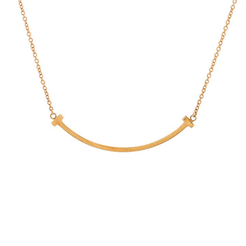 Tiffany & Co. T Smile Pendant Necklace 18K Yellow Gold Large