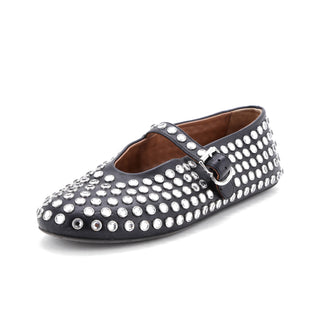 Alaia Women's Buckle Ballerina Flats Leather with Crystals