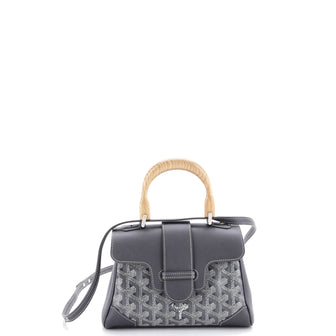 Goyard Saigon Top Handle Bag Coated Canvas with Leather Mini