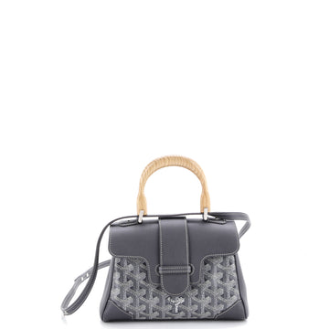 Goyard Saigon Top Handle Bag Coated Canvas with Leather Mini