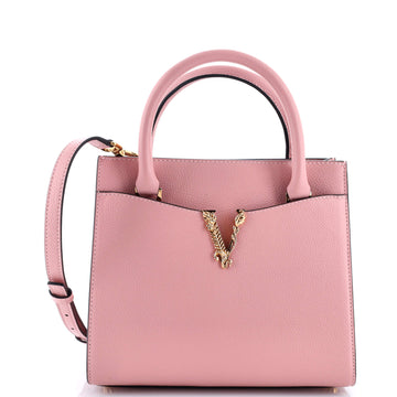 Versace Virtus Front Pocket Tote Leather Medium