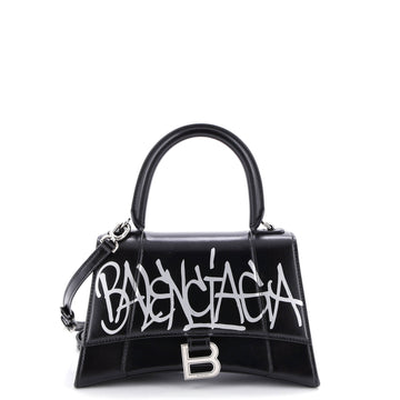 Balenciaga Graffiti Hourglass Top Handle Bag Leather Small