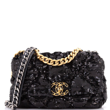 Chanel 19 Flap Bag Quilted Sequins Medium