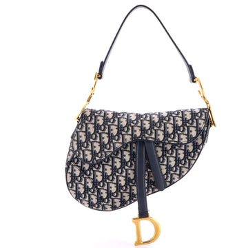 Christian Dior Saddle Handbag Oblique Canvas Medium