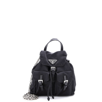 Prada Convertible Chain Backpack Tessuto Mini