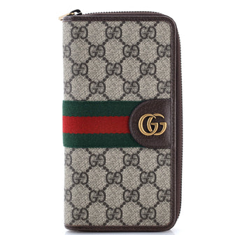 Gucci Ophidia Vertical Zip Around Wallet GG Coated Canvas