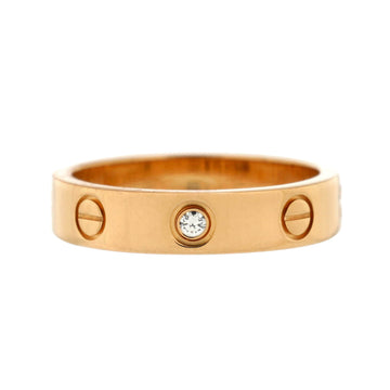 Cartier Love Wedding Band 1 Diamond Ring 18K Rose Gold with Diamond