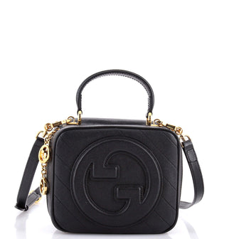 Gucci Blondie NM Top Handle Shoulder Bag Diagonal Quilted Leather