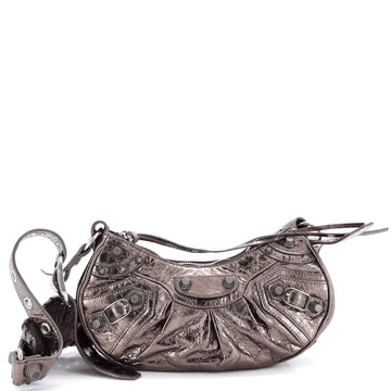 Balenciaga Le Cagole Giant Studs Shoulder Bag Patent XS