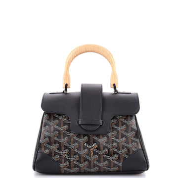 Goyard Saigon Top Handle Bag Coated Canvas with Leather Mini