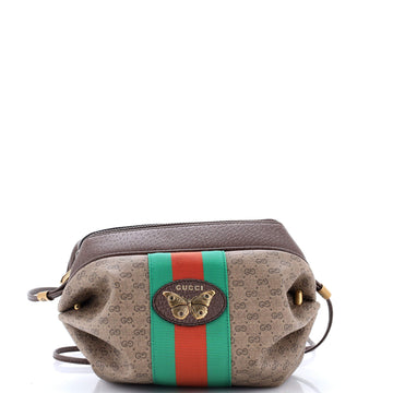 Gucci Web Butterfly Candy Crossbody Bag Mini GG Coated Canvas
