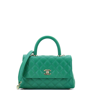 Chanel Coco Top Handle Bag Quilted Caviar Mini