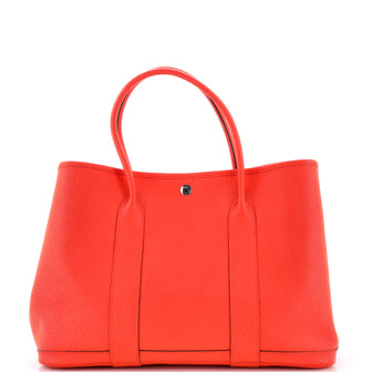 Hermes Garden Party Tote Leather with Printed Interior 36