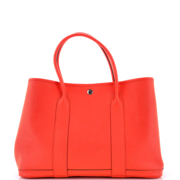 Hermes Garden Party Tote Leather with Printed Interior 36