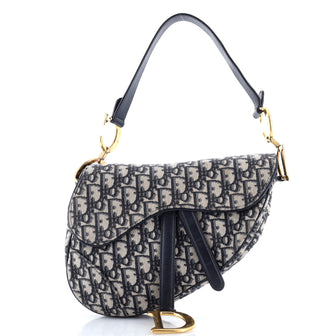 Christian Dior Saddle Handbag Oblique Canvas Medium