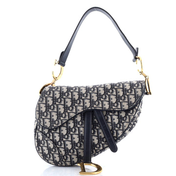 Christian Dior Saddle Handbag Oblique Canvas Medium