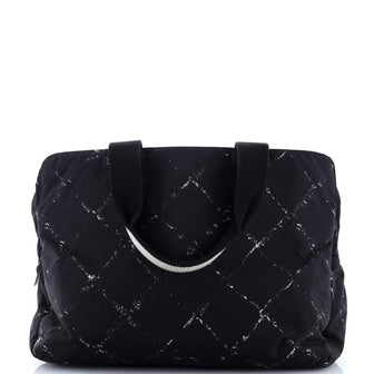 Chanel Travel Line Boston Bag Printed Nylon Medium