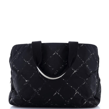 Chanel Travel Line Boston Bag Printed Nylon Medium