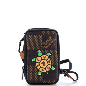 Louis Vuitton Nigo Double Phone Pouch Limited Edition Printed Giant Damier