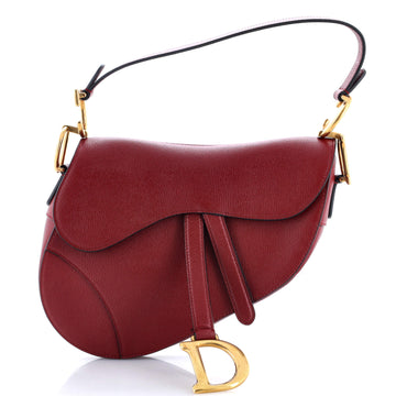 Christian Dior Saddle Handbag Leather Medium