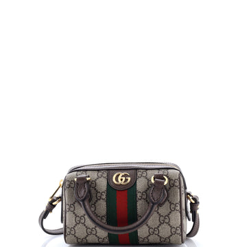 Gucci Ophidia Convertible Boston Bag GG Coated Canvas Super Mini