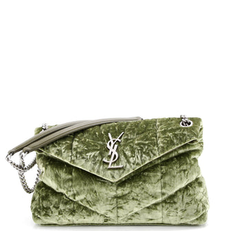 Saint Laurent Loulou Puffer Shoulder Bag Quilted Velvet Small