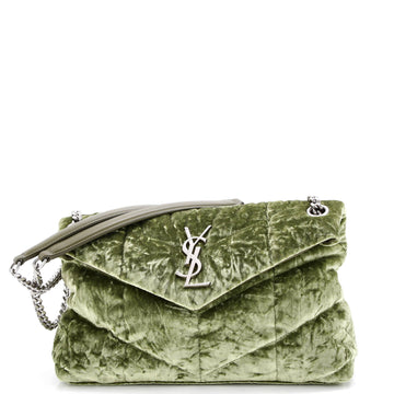 Saint Laurent Loulou Puffer Shoulder Bag Quilted Velvet Small