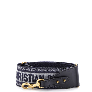 Christian Dior Logo Shoulder Strap Embroidered Canvas