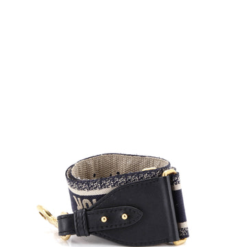 Christian Dior Logo Shoulder Strap Embroidered Canvas
