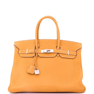 Hermes Birkin Handbag Yellow Togo with Palladium Hardware 35