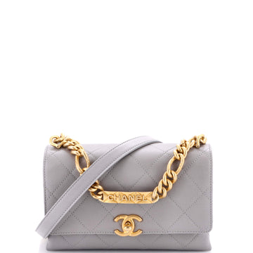 Chanel Bracelet On Chain Flap Bag Quilted Caviar Mini