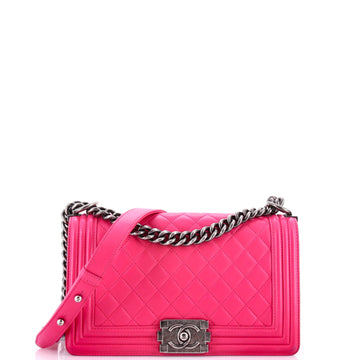 Chanel Boy Flap Bag Quilted Lambskin Old Medium
