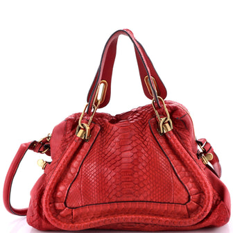 Chloe Paraty Top Handle Bag Python Medium