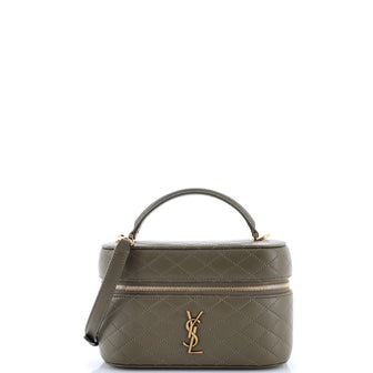 Saint Laurent Gaby Zip Around Vanity Bag Quilted Leather Mini