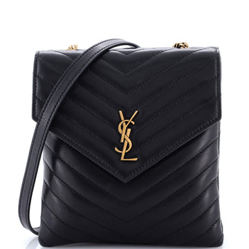 Saint Laurent Double Flap Bag Chevron Leather