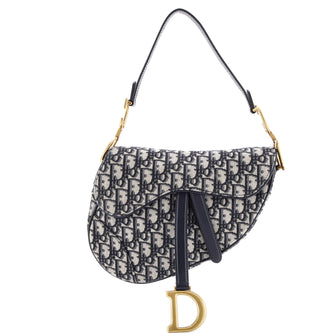 Christian Dior Saddle Handbag Oblique Canvas Medium