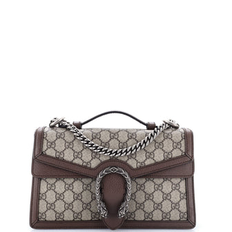 Gucci Dionysus Top Handle Chain Bag GG Coated Canvas Small