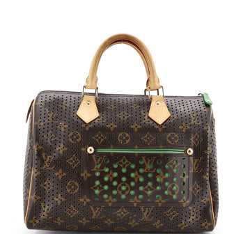 Louis Vuitton Speedy Handbag Perforated Monogram Canvas 30