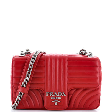 Prada Chain Flap Shoulder Bag Diagramme Quilted Leather Medium