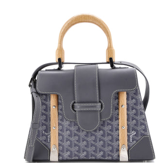 Goyard Saigon Top Handle Bag Coated Canvas with Leather PM