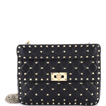 Valentino Garavani Rockstud Spike Flap Bag Quilted Leather Medium