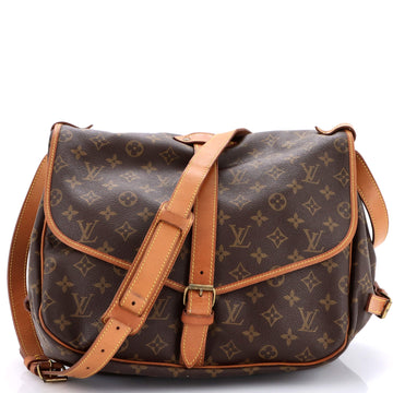 Louis Vuitton Saumur Handbag Monogram Canvas 35