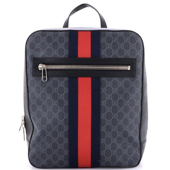 Gucci Web Zip Backpack GG Coated Canvas Medium