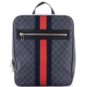 Gucci Web Zip Backpack GG Coated Canvas Medium