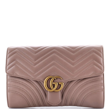 Gucci GG Marmont Flap Clutch Matelasse Leather
