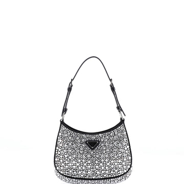 Prada Cleo Shoulder Bag Crystal Embellished Satin Small