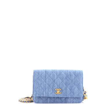 Chanel Pearl Crush Wallet on Chain Quilted Denim